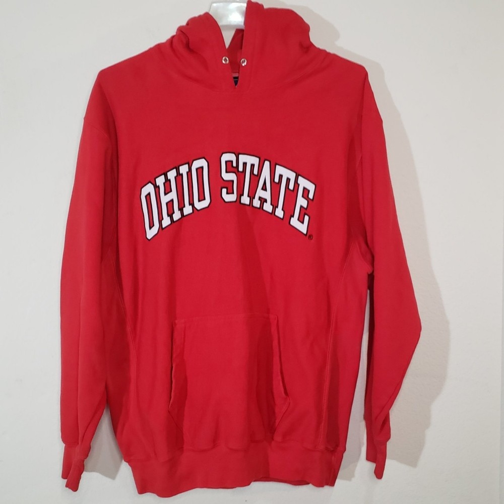 Ohio State University Buckeyes Red Hoodie Embroidered Logo Size XL